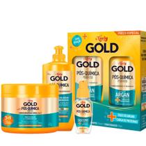 Kit Niely Gold Pos Quimica Argan Com Shampoo + Cond + Creme Pentear e Creme Tratamento Kit Niely Gold Pos Quimica Argan Com Shampoo + Cond + Creme Pentear e Creme Tratamento