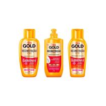 Kit Niely Gold Queratina Repar Shampoo+Cond+Cr Pentear