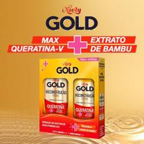 Kit Niely Gold Reconstrução Potente Max Queratina-V - Shampoo 275ml + Condicionador 175ml