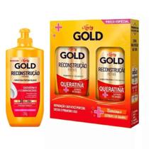 Kit Niely Gold Recontrução Queratina Sh 275ml + Cond 175ml + Cr Pentear