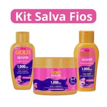 Kit Niely Gold Salva Fios Antiquebra Shampoo Condicionador Creme 3 em 1 Kit Niely Gold Salva Fios Antiquebra Shampoo Condicionador Creme 3 em 1