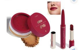 Kit Niina Secrets: Pó Solto Cor 4 + Batom Duo Vermelho