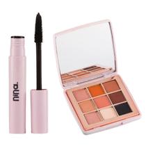 Kit Nina Makeup Máscara De Cílios+Paleta De Sombras Sunset