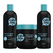 Kit Ninguém Segura Esse Cacho Oh My! 500ml Shampoo Cond Másc