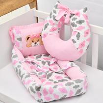 Kit Ninho + Almofada Amamentação Nuvenzinha Rosa