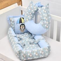 Kit Ninho + Almofada Amamentação Triângulo Azul Kit Ninho + Almofada Amamentação Triângulo Azul