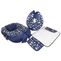 Kit Ninho + Almofada Amamentação + Trocador de Fraldas Linha Safari