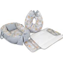 Kit Ninho + Almofada Amamentação + Trocador de Fraldas Linha Safari