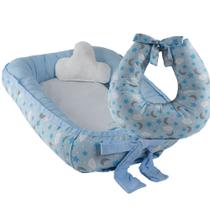 Kit ninho bebê + almofada amamentar amamentação - menino/menina - estrela azul bebê