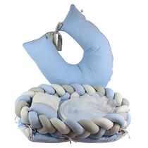 KIT Ninho de Bebê Trança com Mosquiteiro Travesseiro e Almofada de amamentação Marybaby 30020