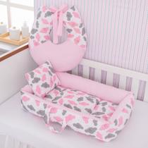 Kit Ninho e Almofada Amamentação Berço Bebê Luxo