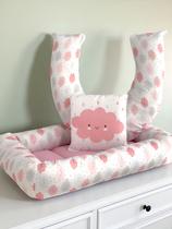 Kit Ninho Redutor + Almofada Amamentação Chuvinha Rosa