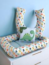 Kit Ninho Redutor + Almofada Amamentação Dino Azul