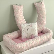 Kit Ninho Redutor + Almofada Amamentação Elefantinha Coroa