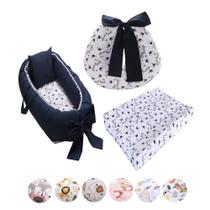 Kit Ninho Redutor Bebê + Trocador Impermeável e Almofada Amamentação Menina Menino