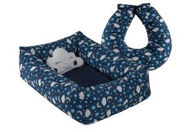 Kit ninho redutor quadrado + almofada amamentação bebê - menina/menino - super cheios