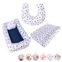 Kit Ninho Redutor Quadrado + Almofada de Amamentação Sublimada + Trocador Anatômico Menino e Menina