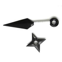Kit Ninja Naruto Sasuke Kunai 25cm + Shuriken 10cm