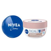 Kit Nivea Care Creme Hidratante Latinha Azul 56g + Hidratante Facial Beleza Radiante 7 em 1 100g Kit Nivea Care Creme Hidratante Latinha Azul 56g + Hidratante Facial Beleza Radiante 7 em 1 100g