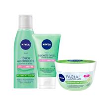 Kit Nivea Cuidado Facial Controle De Brilho Efeito Matte Pele Mista a Oleosa 3 Itens