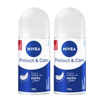 Kit NIVEA Desodorante Antitranspirante Roll On Protect & Care 50ml