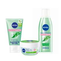 Kit NIVEA Facial Efeito Matte 3 Produtos Pele Mista e Oleosa