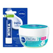 Kit Nivea Hidratante Labial Original Care 4,8g + Hidratante Facial Facial em Gel Ultra Leve 7 em 1 100g Kit Nivea Hidratante Labial Original Care 4,8g + Hidratante Facial Facial em Gel Ultra Leve 7 em 1 100g