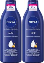 Kit NIVEA Loção Hidratante Milk Pele Seca a Extrasseca 2x400ml Hidratação Intensa Corporal