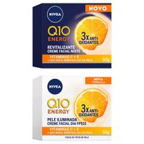 Kit Nivea Q10 Energy 1x Creme Facial Dia Fps15 + 1x Noite Revitalizante 50g Cada