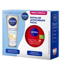 Kit NIVEA Rotina de Autocuidado Facial Antissinais FPS70 Kit NIVEA Rotina de Autocuidado Facial Antissinais FPS70