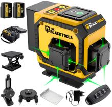 Kit Nível A Laser Verde 12 Linhas Esquadro Com Suporte e 2 Baterias RecarregaveisProfissional