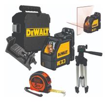 Kit Nível Laser Linhas Vermelhas Dewalt Dw088k Com Tripé e Trena 5m