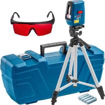 Kit Nível Laser Linhas Vermelhas Gll 3 X 15m Bosch Nivelox Óculos Vermelho