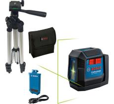 Kit Nível Laser Verde Bosch Gll 1222 G Li 12m Bateria Tripé
