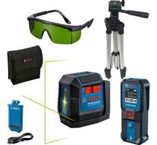 Kit Nível Trena Laser Bosch Gll 1222 G Li 12m Bateria Tripé