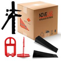 Kit Nivelador SLIM Para Pisos, Revestimentos e Porcelanatos 300 Clips +100 Cunhas +1 Alicate