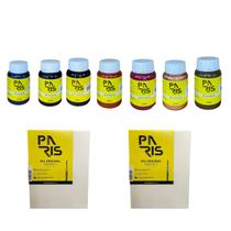 Kit Noites Profundas 100ml 7 Tintas + 2 Telas para pintura 15x20