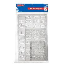 Kit Normógrafo Cristal 3 Peças WALEU