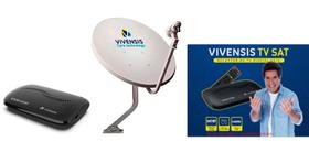Kit Nova Antena Parabólica 60cm +2 Recepitores Digital Vivensis vx10