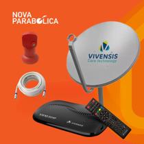 KIT Nova Antena Parabólica e Receptor Digital VX10 Vivensis