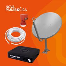 Kit Nova Parabólica, 1 Receptor Century Midiabox SE2 + Antena Ku + Lnbf Duplo + Cabo 15 metros + 2 C Kit Nova Parabólica, 1 Receptor Century Midiabox SE2 + Antena Ku + Lnbf Duplo + Cabo 15 metros + 2 C