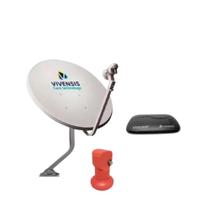 Kit nova parabolica digital vivensis com 1 receptor multiponto, 1 antena e 1 ku simples