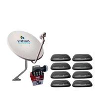 Kit Nova Parabolica Vivensis Com 8 Receptores MULTIPONTO E Ku Octo