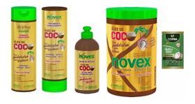 Kit Novex Óleo De Coco 4 Produtos + Sache Coco