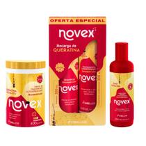 kit Novex Queratina Shampoo Condicionador + Creme 400g e Queratina Liquida (4 Itens) - Embelleze