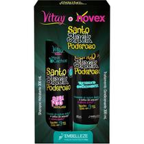 Kit Novex Santo Black Poderoso Shampoo e Condicionador com 300ml Cada
