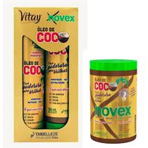 Kit Novex Vitay - Óleo de coco Shampoo e condicionador de 300 ml cada e Creme de tratamento 400 gr