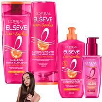Kit Novo Liso dos Sonhos Leave In Sérum Prova de Umidade Creme para Pentear Efeito Liquid Hair Botox
