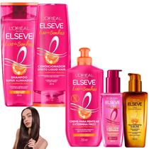 Kit Novo Liso dos Sonhos Sérum Leave In Óleo Extraordinário Elseve Loreal Paris Efeito Liquid Hair Kit Novo Liso dos Sonhos Sérum Leave In Óleo Extraordinário Elseve Loreal Paris Efeito Liquid Hair