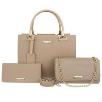 Kit Nude 3 itens Bolsas Alça Adicional Removível e Carteira